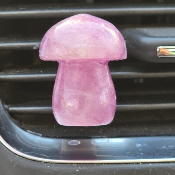 Purple Fluorite Crystal Mushroom Vent Clip - Picture 1 of 4